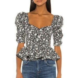 Amanda Uprichard Top with Puffy Shoulders